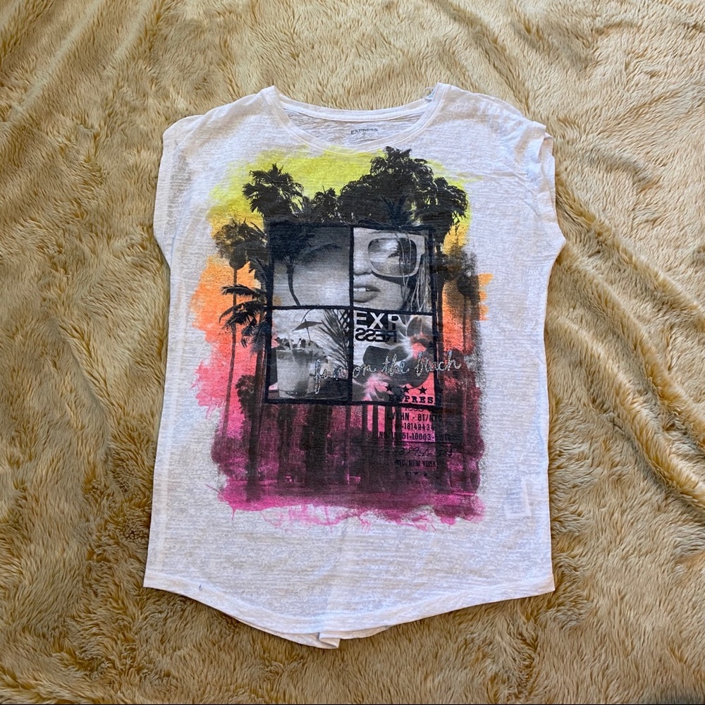Vintage Express Heather Neon Graphic Tee